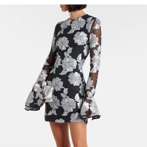 Elegant Black and White Floral Dress
